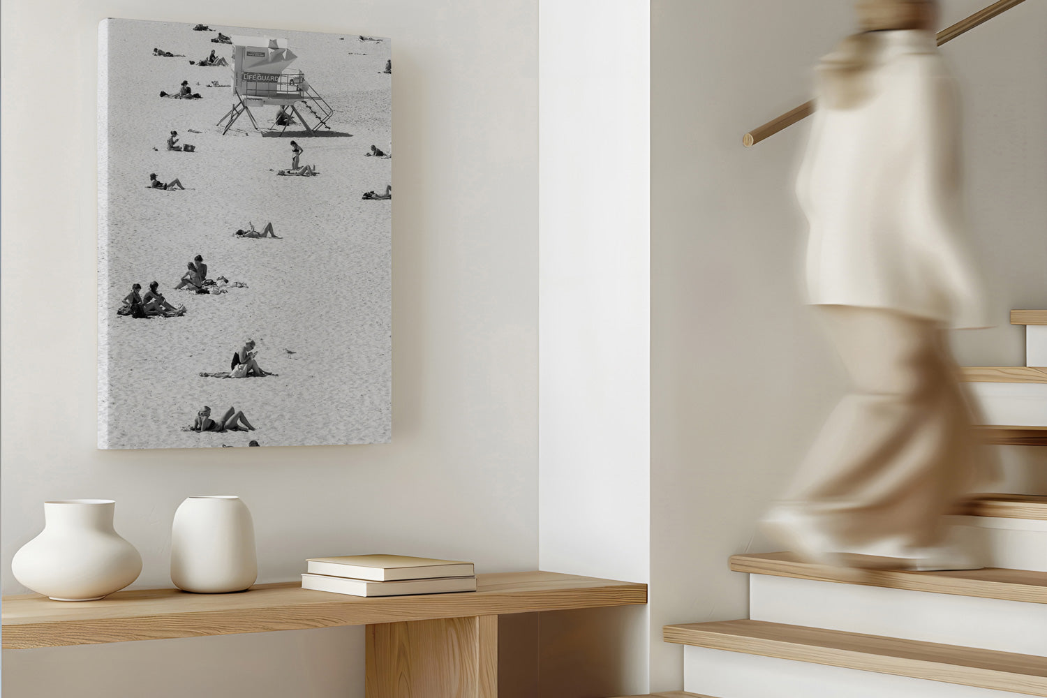 Bondi Beach Black and white print canvas