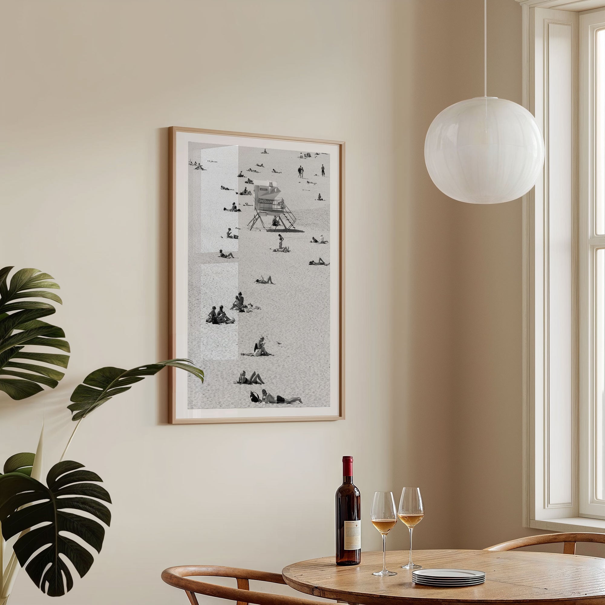 Bondi Beach Print Framed Oak
