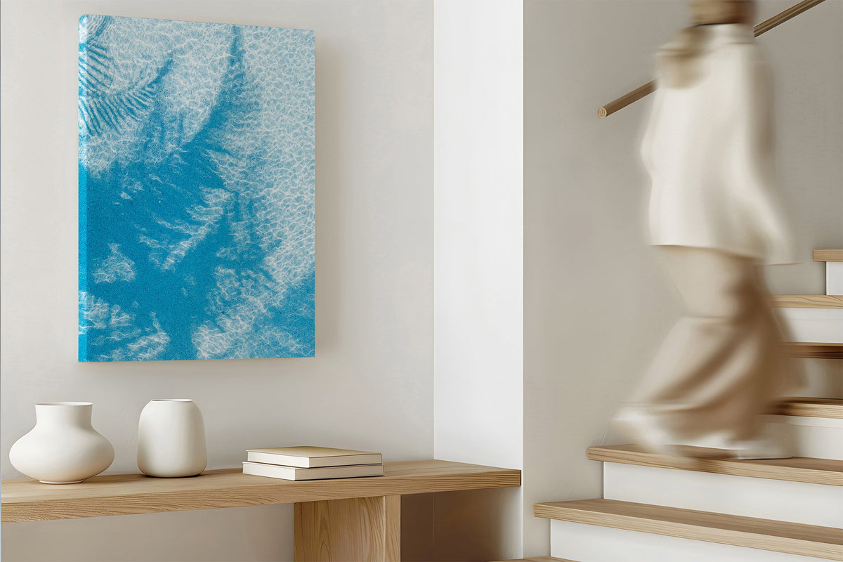 Pool Palms print shown as a canvas print.