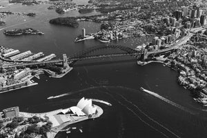 Sydney Harbour Aerial I BW - Sydney, NSW Australia