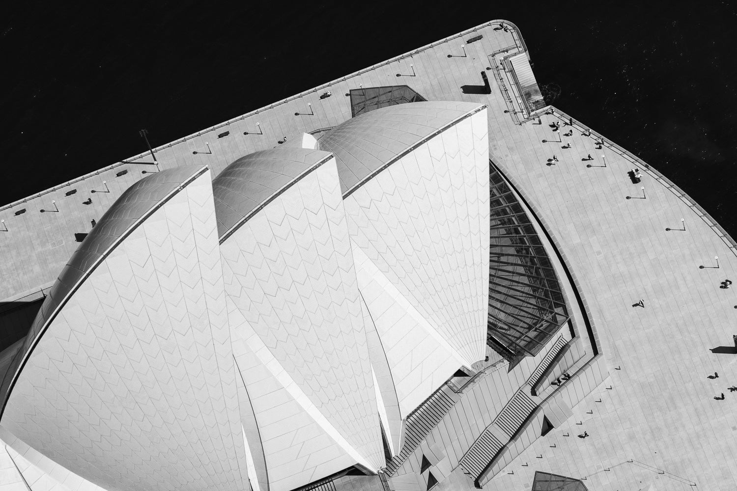 Sydney Opera House Aerial BW - Sydney, NSW Australia