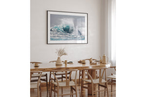 Beach Wave wall art framed on wall Gold Coast