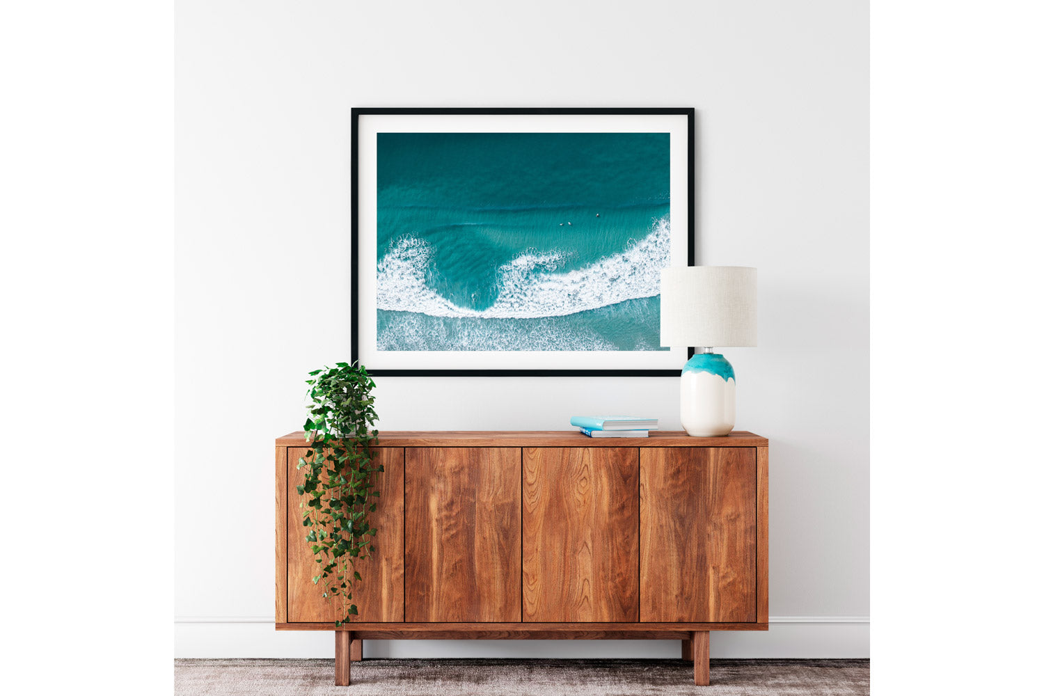 blue abstract coastal print beach