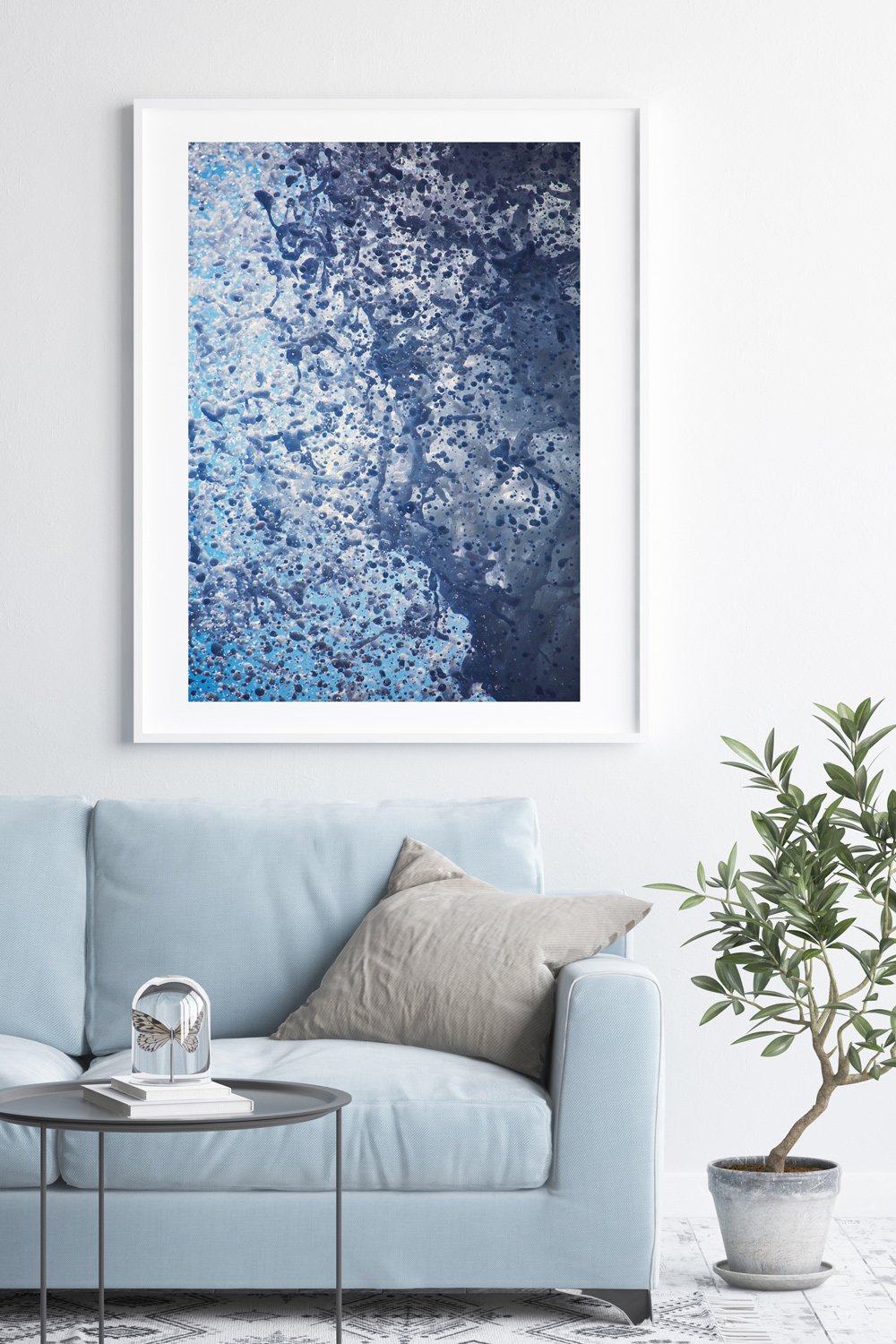 Modern Wall Art Print in Classic White Frame