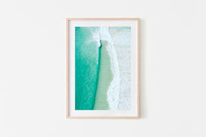 Beach Print Oak Frame Wall Art Gold Coast