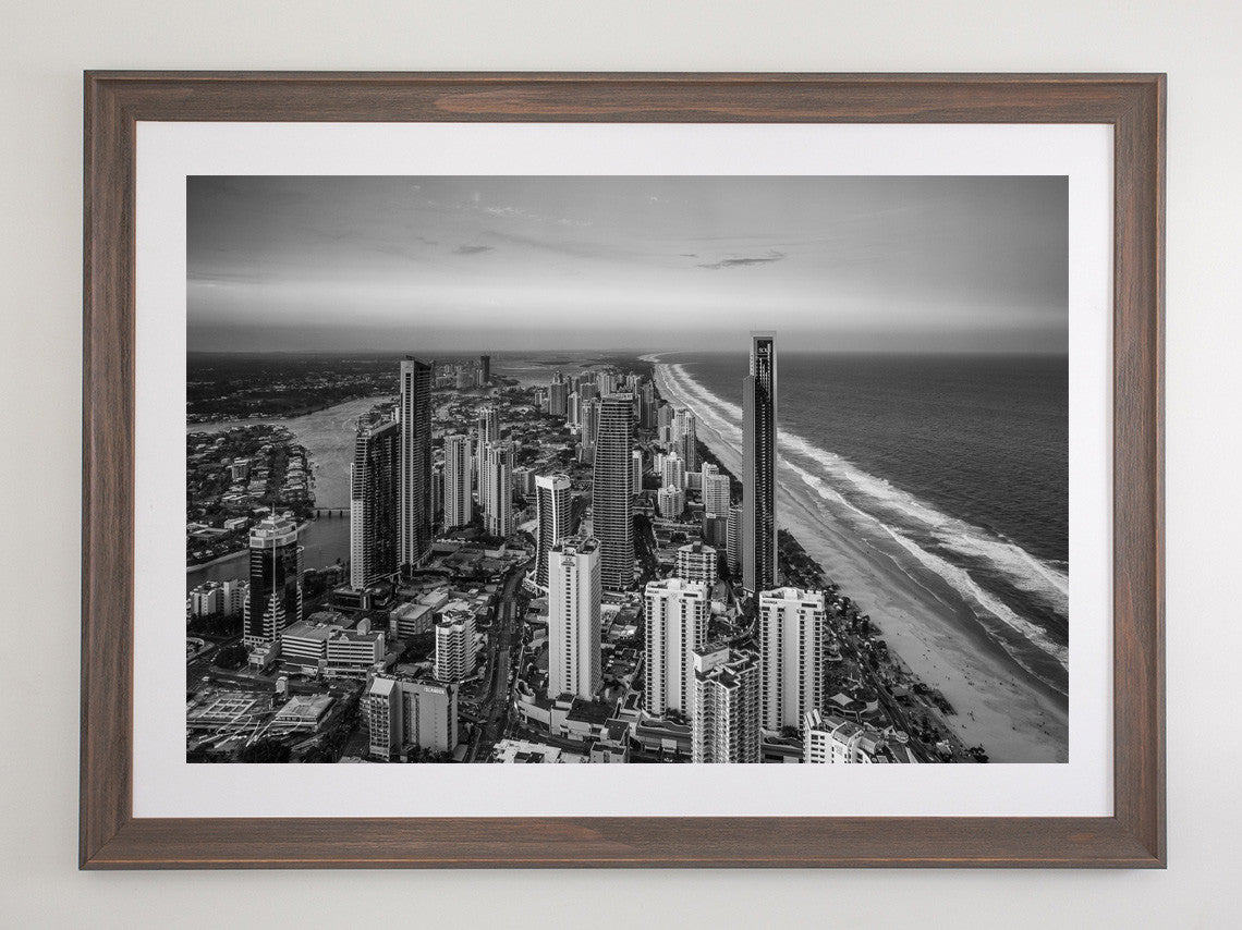 Surfers Paradise B&W Cityscape - Gold Coast, Australia