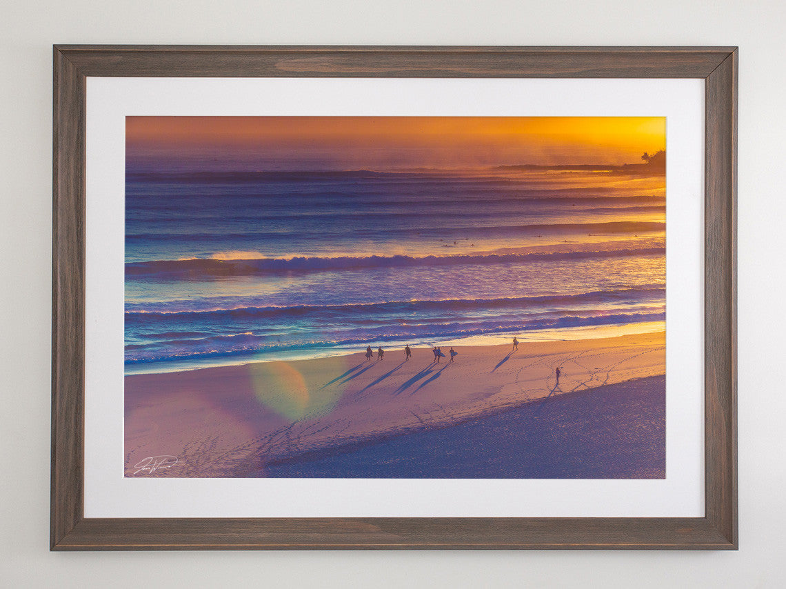 The golden walk - Green Mount Beach, Gold Coast, QLD Australia