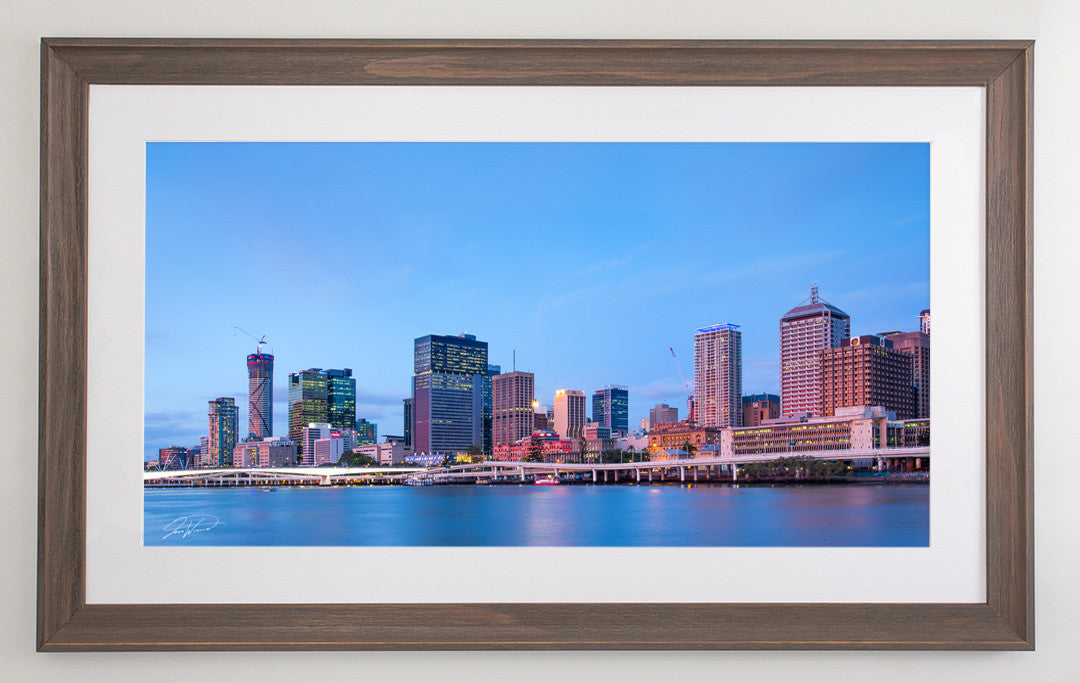 Beach brown framed metallic print