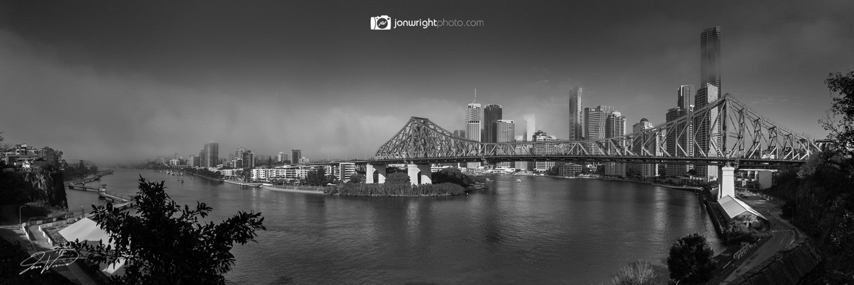 Brisbane City Fog Pano - Brisbane city, QLD Australia