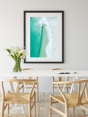 Surf Art Gold Coast Wave wall print dinning room table