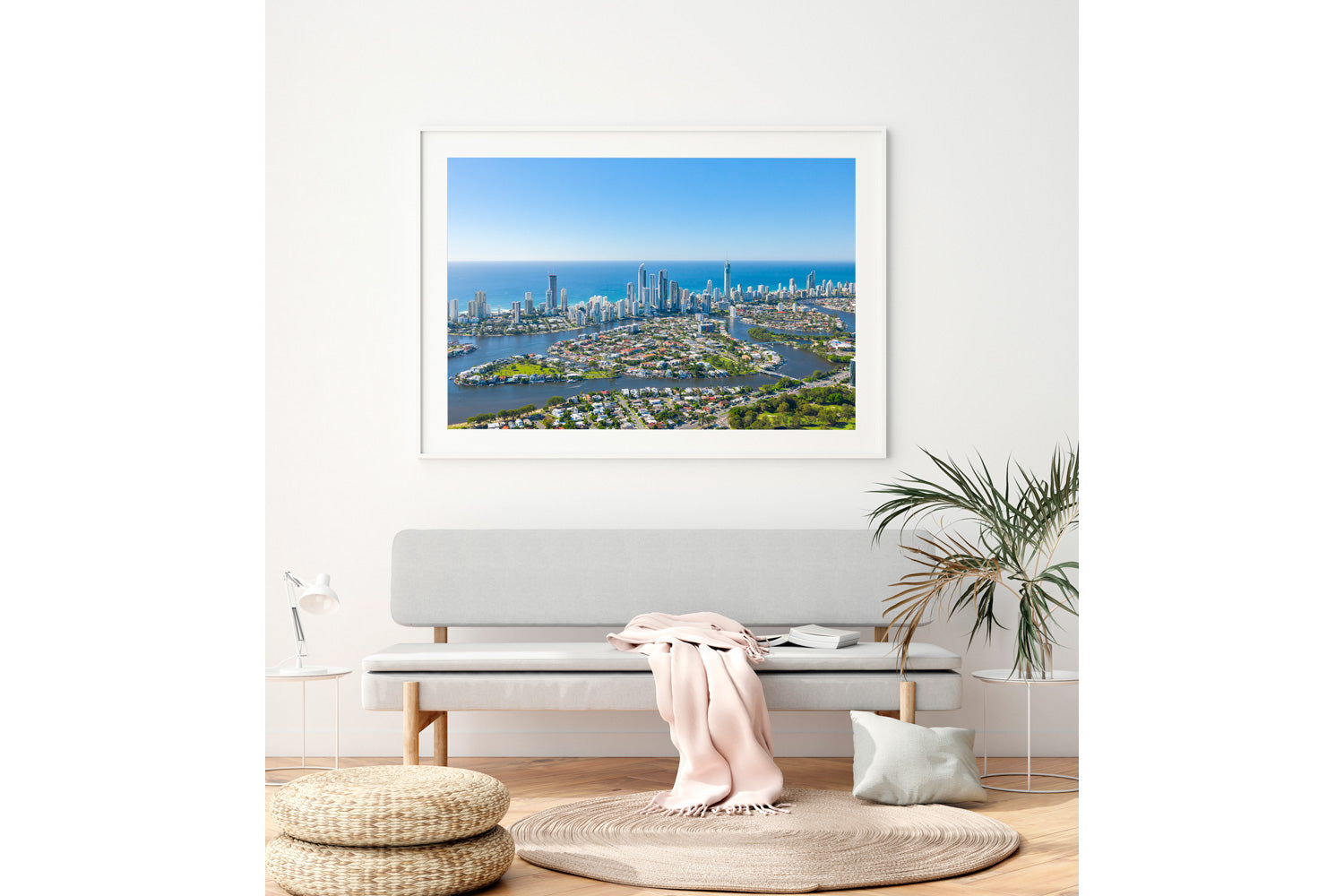 Chevron Island White Frame