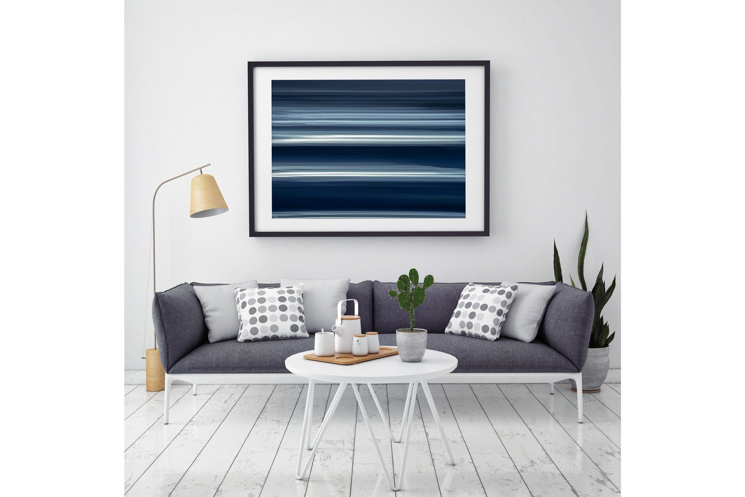 Large framed print in black standard frame