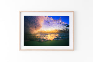 Colour Bomb Wave Print Oak Frame