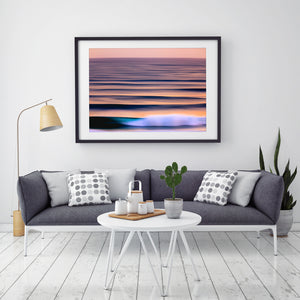 Contoured Waves abstract art in black frame gold coast prints