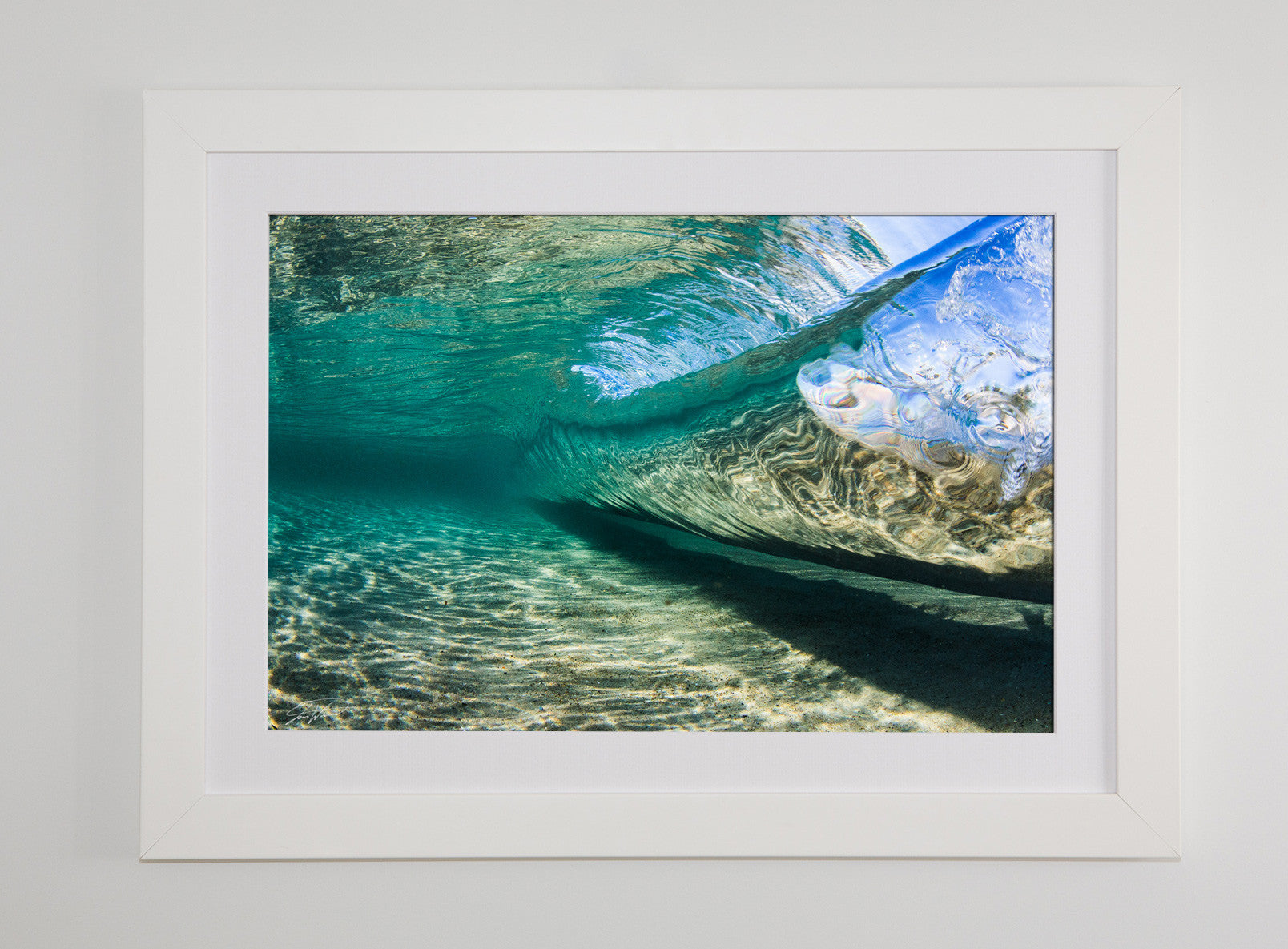 Crisp white frame metallic fine art print