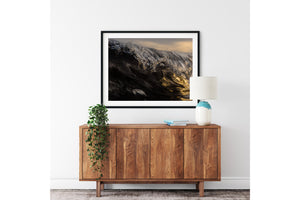 Coastal interior styling with surf print