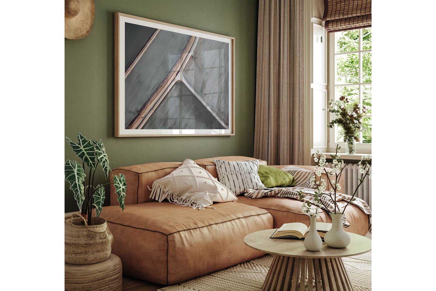 Abstract aerial art and photography of brushed grey salt ponds