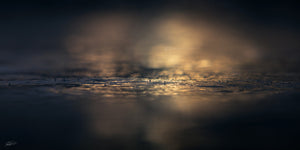 Ocean Art and Prints - Abstract water with golden light