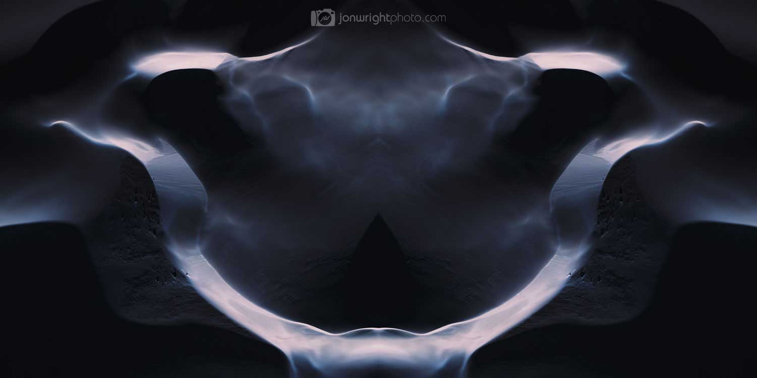 Abstract aerial image mimics inkblot art