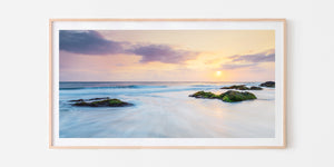 Froggies Beach Wall Art Oak Frame