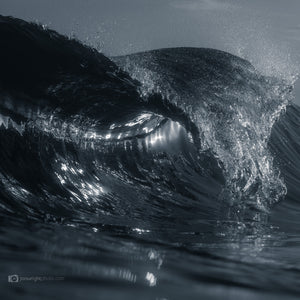 Black and White Square Print wave and ocean art