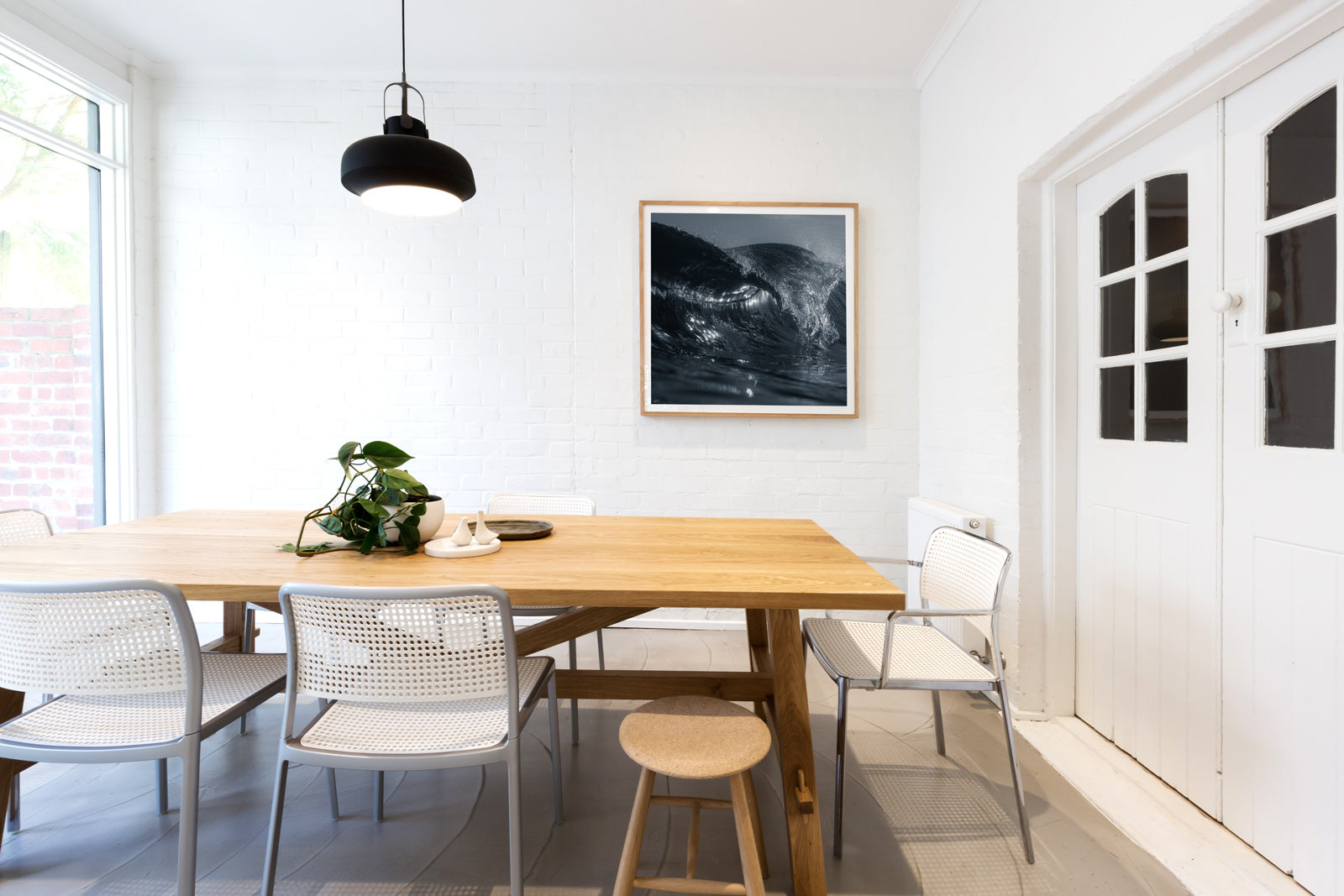 Black and White Square Print wave and ocean art