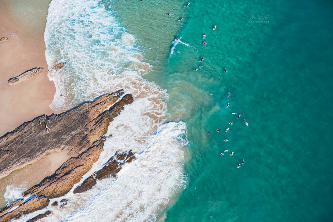 Gold Coast Print Snapper Rocks White Frame