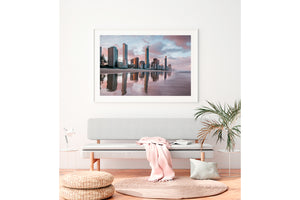 Gold Coast Print Surfers Paradise White Frame