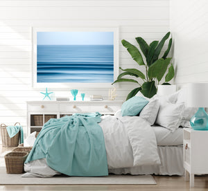 White frame beach styled room with beach print