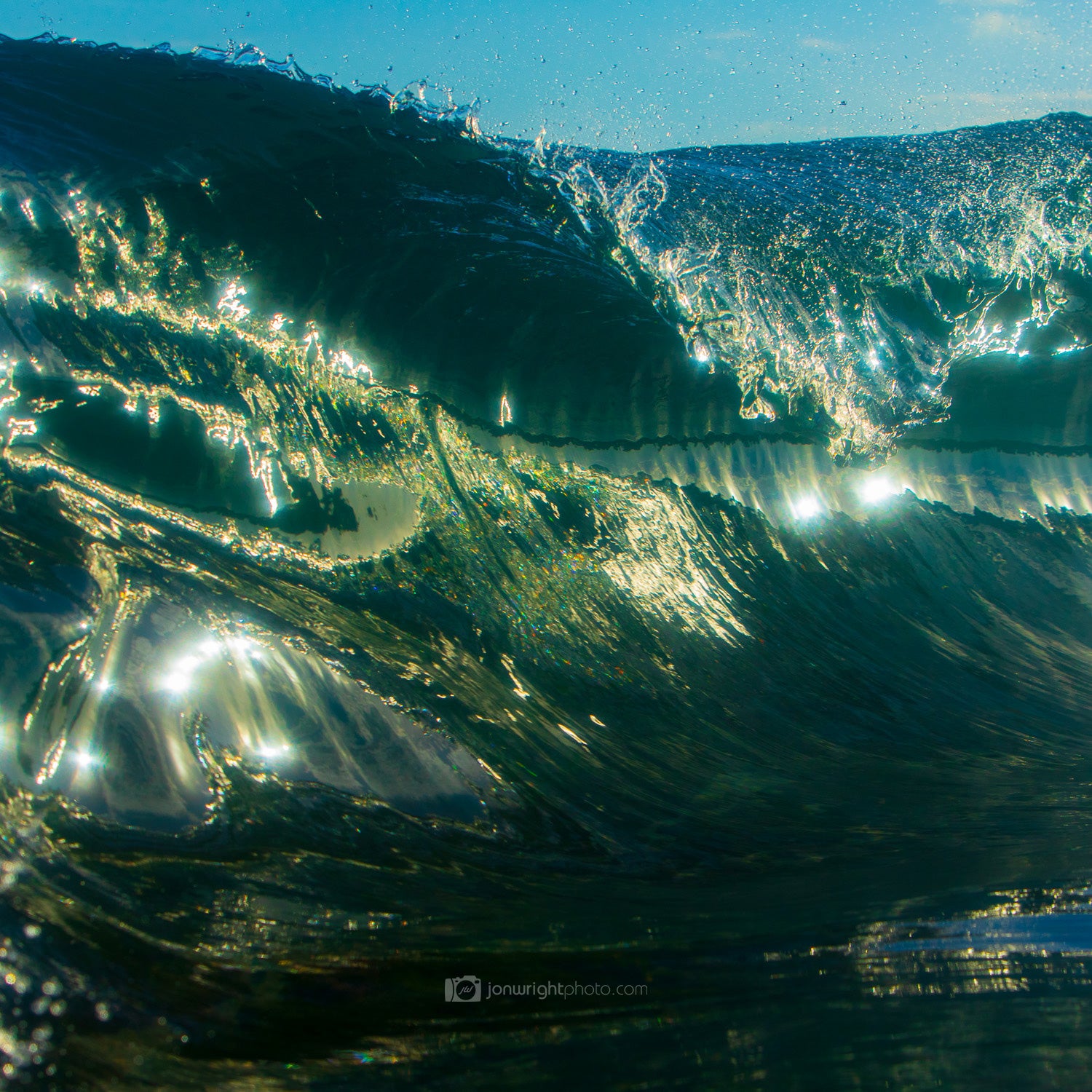 Wave Art and Photography Green Square print