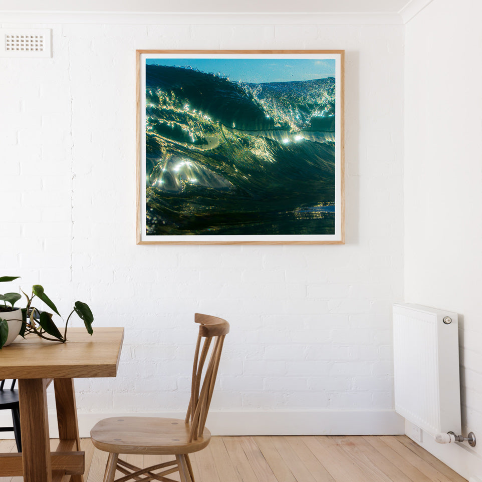 Wave Art and Photography Green Square print