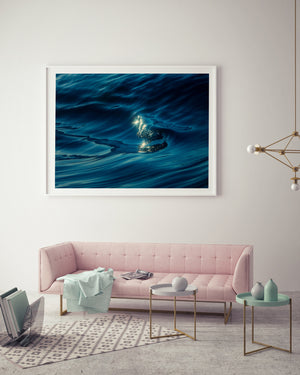 Liquid Silk Wall Art and wave photography white frame
