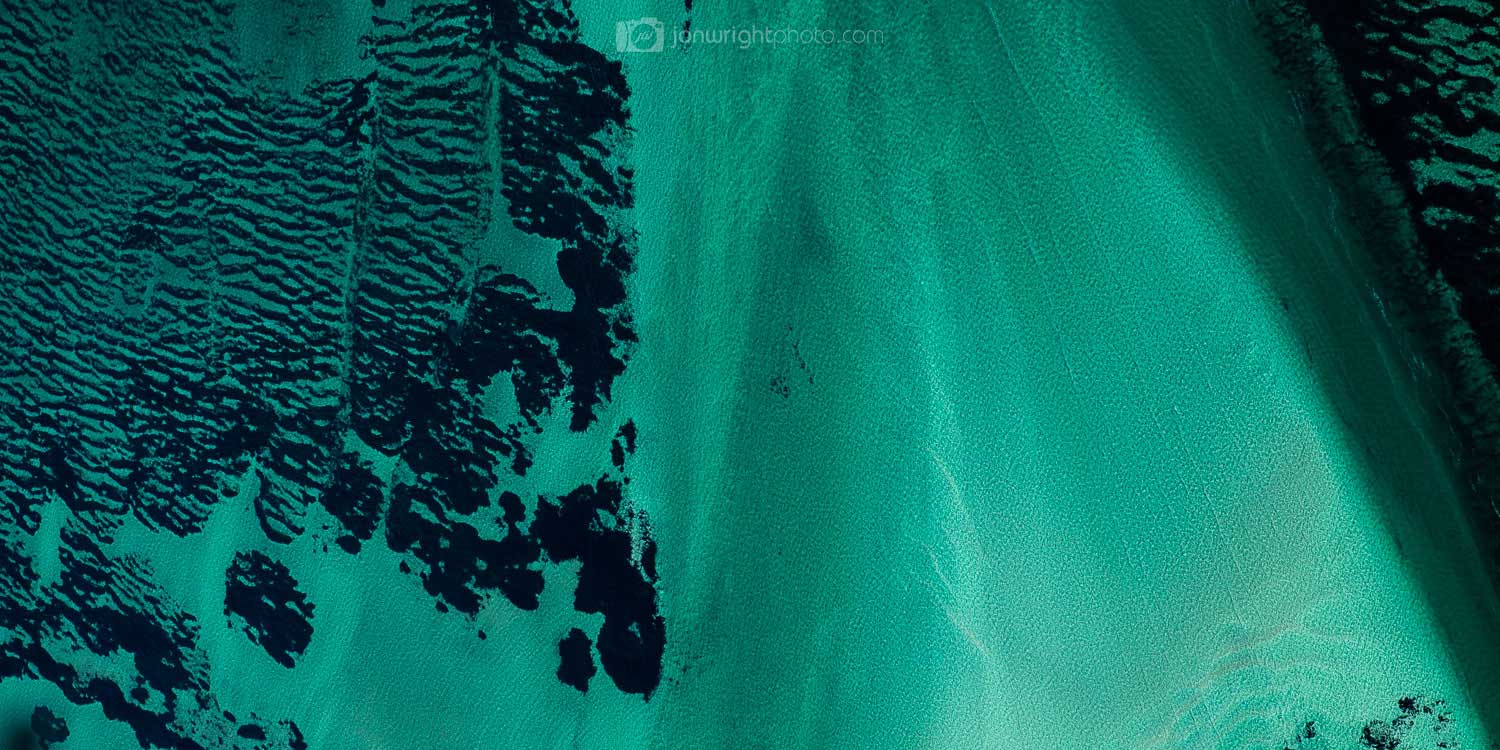 Birds eye view artwork of sea grass and beach in Western Australia