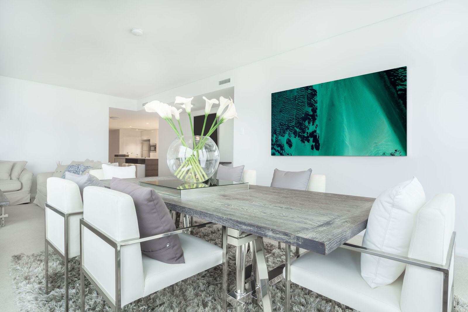 Birds eye view artwork of sea grass and beach in Western Australia