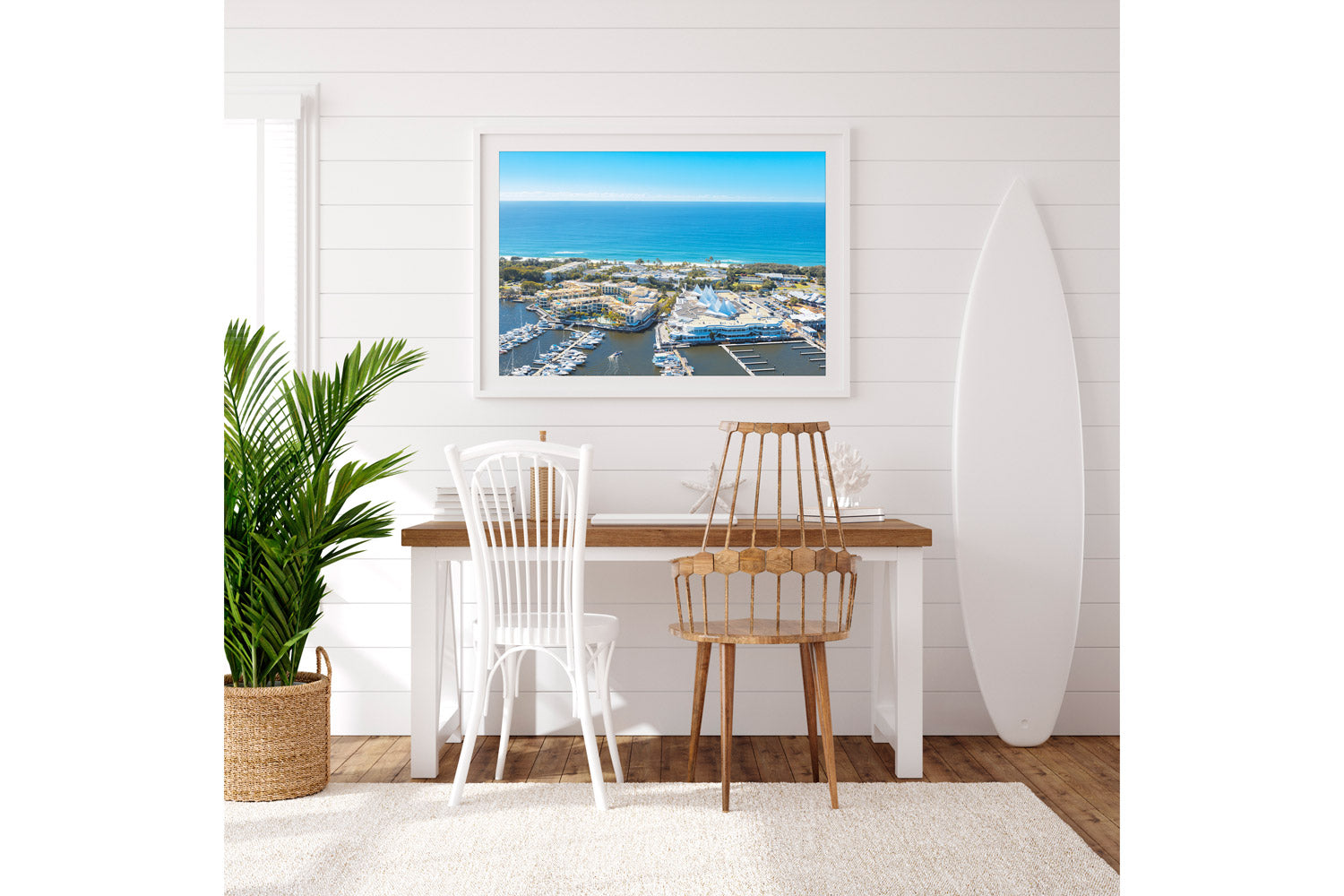 Marina Mirage Gold Coast wall art print white frame 