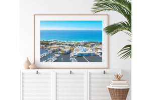 Marina Mirage Gold Coast wall art print oak frame 