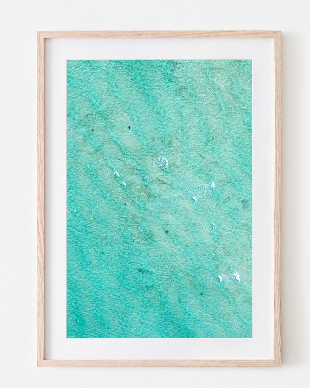Turquoise beach print and wall art with turtles