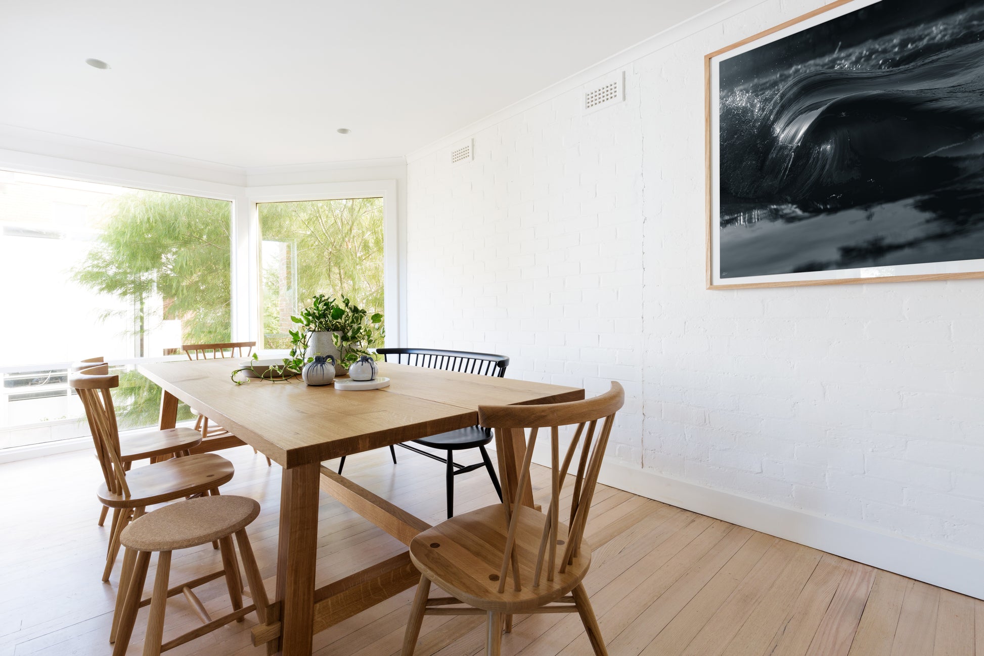 Oak Framed Artwork Ocean Photography