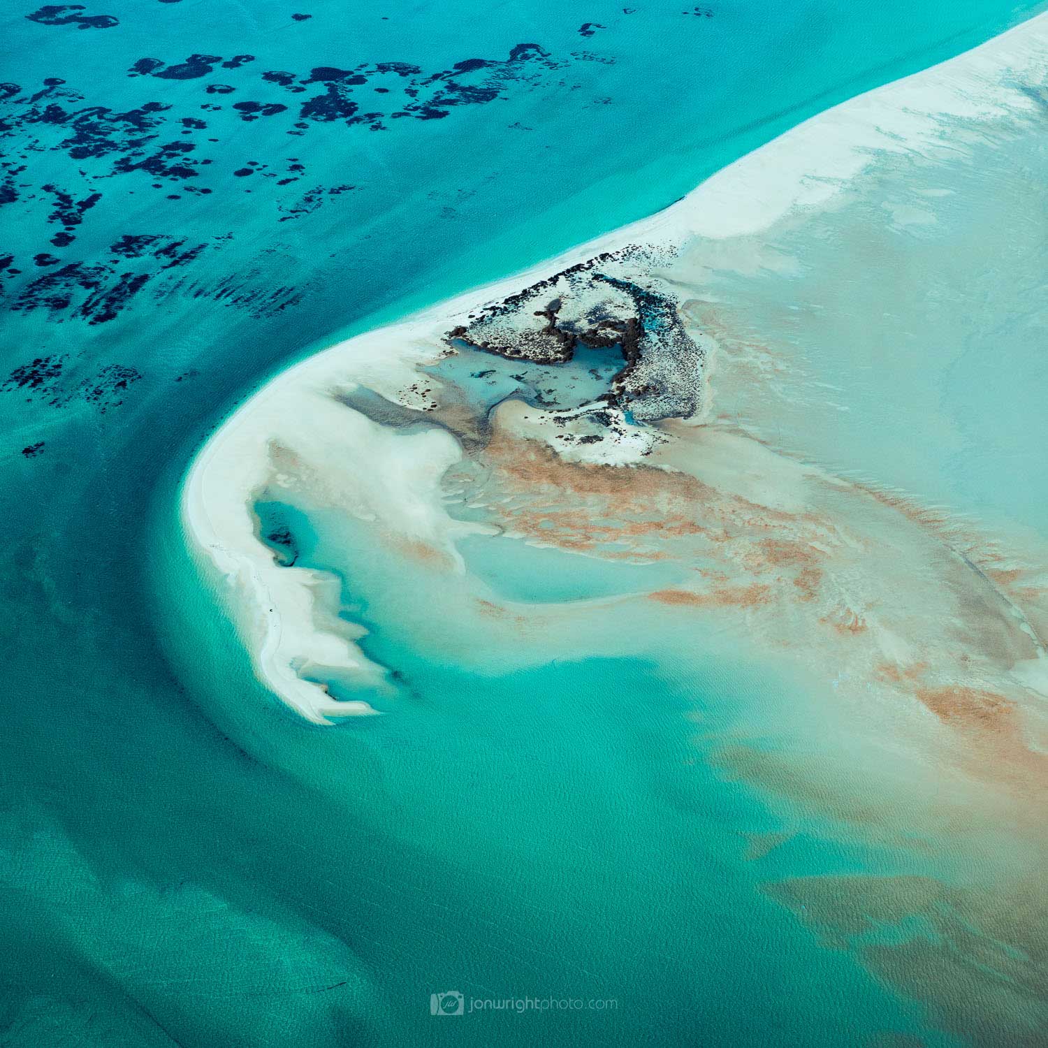 Turqoise abstract aerial square wall art shark bay reef