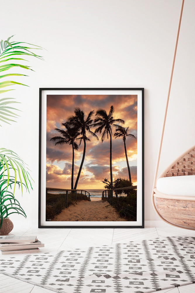 Framed Palm Tree beach print