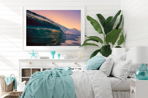 Wave wall art white frame