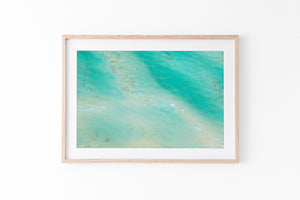 Abstract Aerial water Print in Oak Frame Brisbane