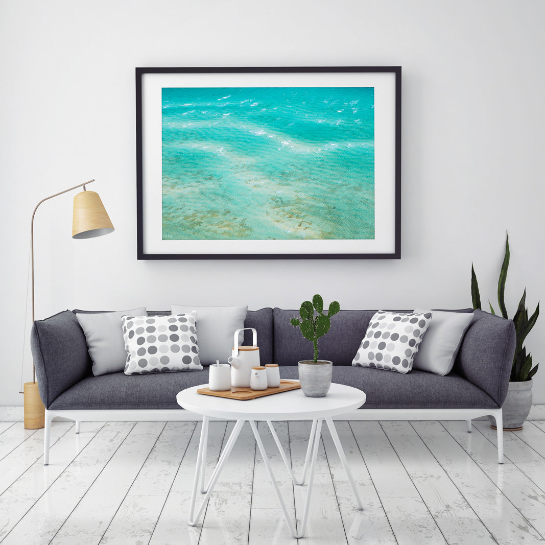 Abstract Aerial beach print moreton bay