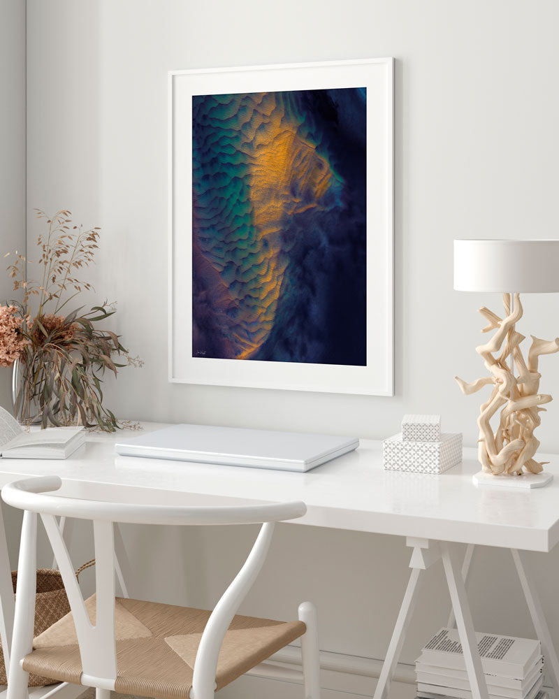 Seahorse White Frame Abstract