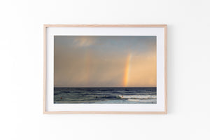 Beach Photograph art work oak frame