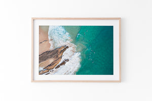 Snapper Rocks Gold Coast Print Oak Frame