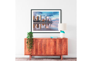 Gold Coast Print Surfers Paradise black frame