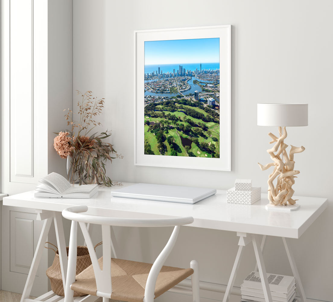 Surfers Paradise Wall Art White frame