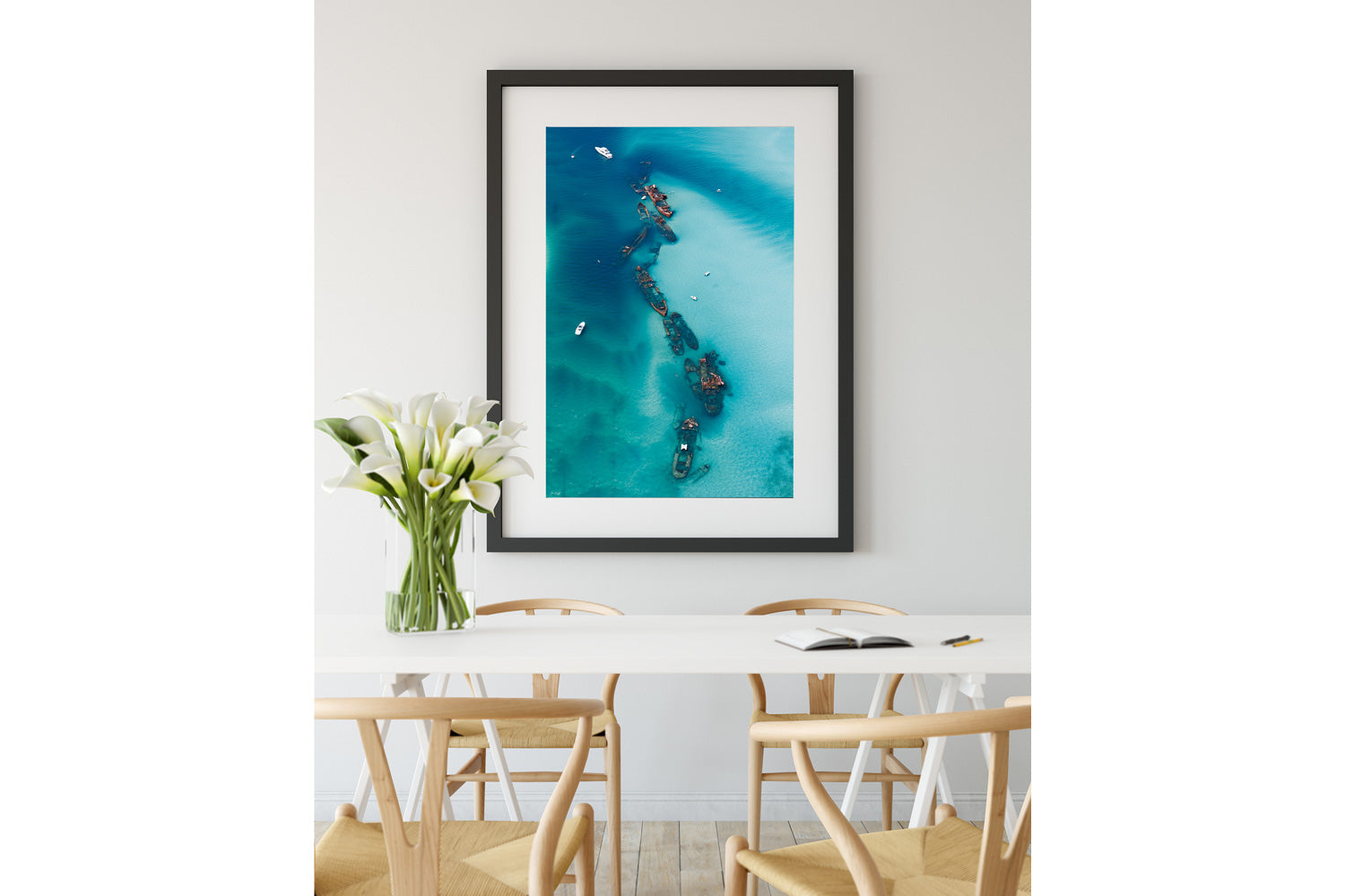 Tangalooma Wall Art Black Framed Print