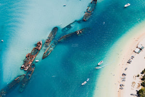 Tangalooma Wrecks Aerial Photo